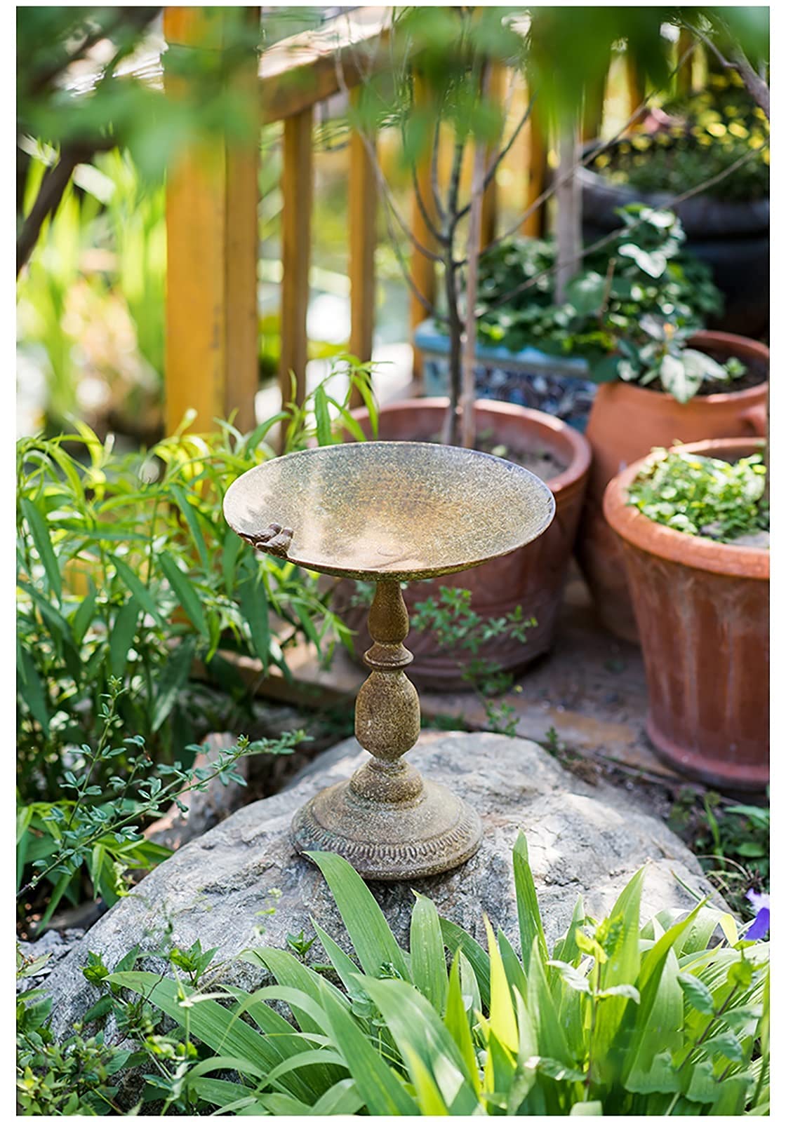 ヴィンテージ アイアン バードバス ガーデニング